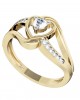 Romantic Solitaire Diamond Heart Ring