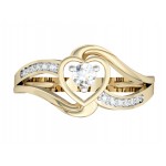 Romantic Solitaire Diamond Heart Ring