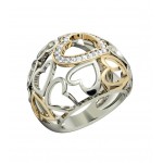 Wide diamond Heart Band