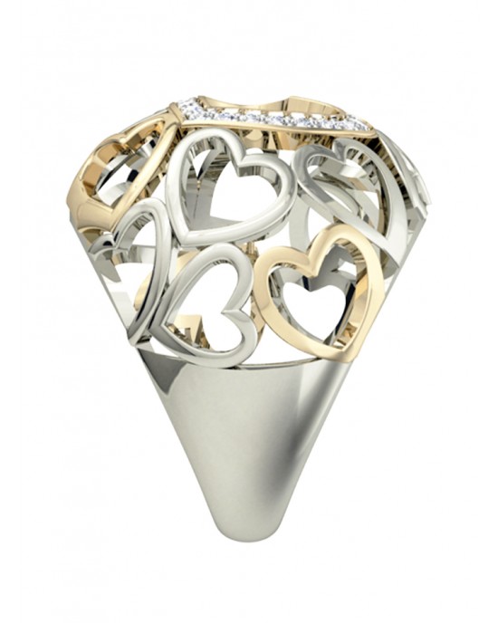 Wide diamond Heart Band