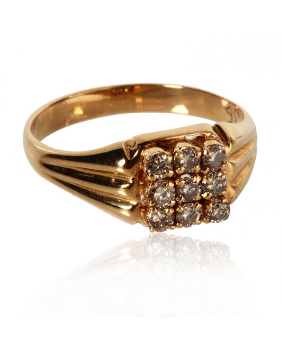 Gold Gents Ring With Diamonds