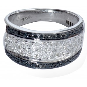 Diamond Ring with Black & White Diamonds