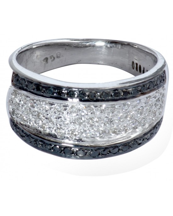 Diamond Ring with Black & White Diamonds