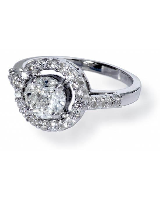 Diamond Solitaire look Ring