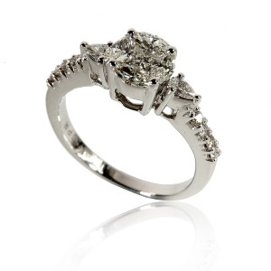 Diamond Solitaire Look Ring in Gold 