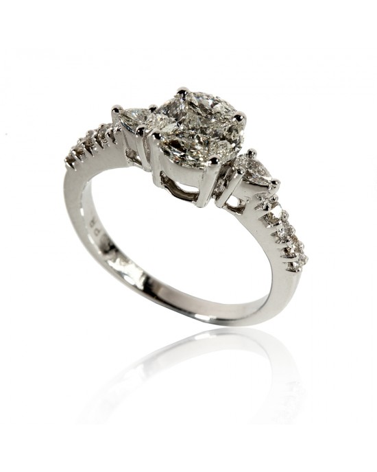 Diamond Solitaire Look Ring in Gold 