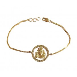 Sai bracelet in gold with diamonds on gold chain