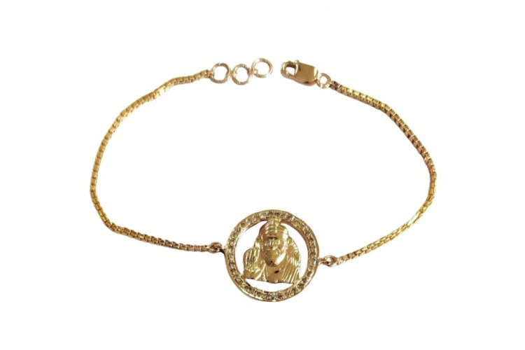 Sai bracelet in gold with diamonds on gold chain