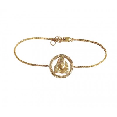 Sai bracelet in gold with diamonds on gold chain