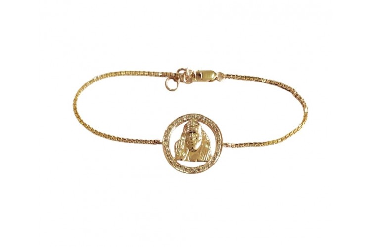 Sai bracelet in gold with diamonds on gold chain