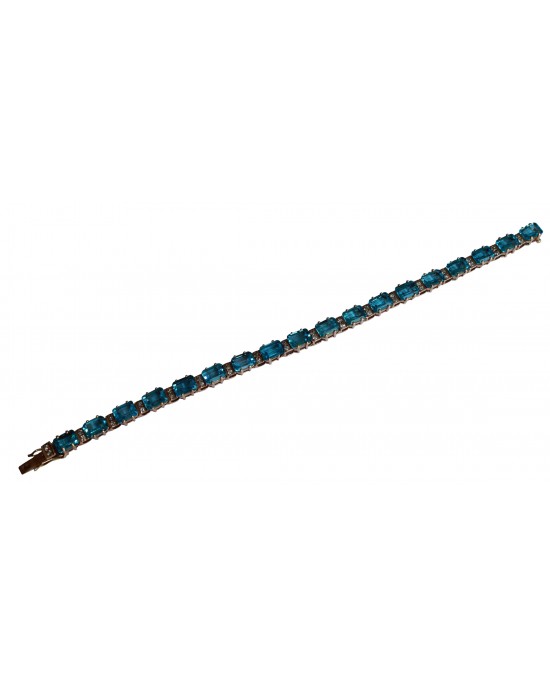 Blue Topaz & Diamond Bracelet