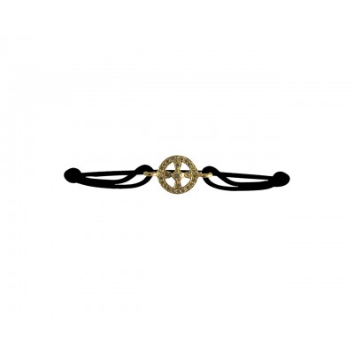Wheel charm in gold with diamond bracelet