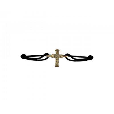 Diamond Cross bracelet in gold studded with diamonds