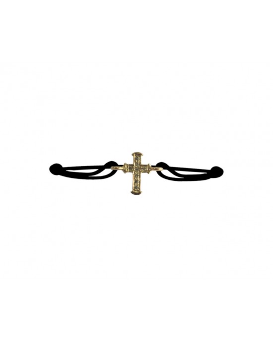 Diamond Cross bracelet in gold studded with diamonds