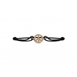 Peace sign bracelet in gold with diamonds