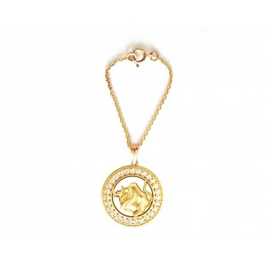 Taurus Zodiac Watch Charm in 14k gold with diamonds