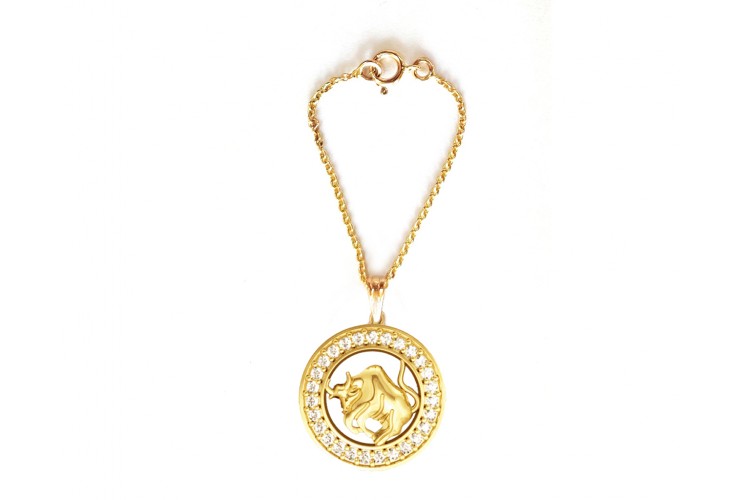 Taurus Zodiac Watch Charm in 14k gold with diamonds
