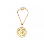 Pisces Zodiac Watch Charm in 14k gold with diamonds