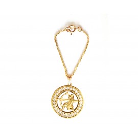 Saggitarius Zodiac Watch Charm in 14k gold with diamonds
