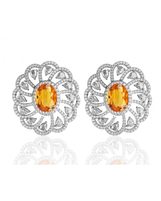 Aabha Silver earring with Zircon