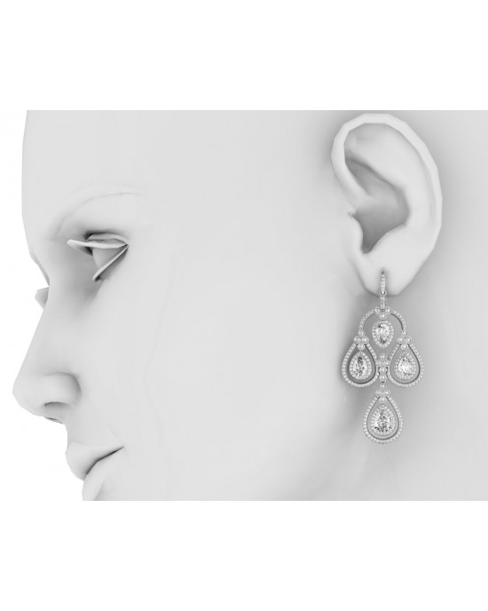 Aadya Diamond Look Earring in Silver