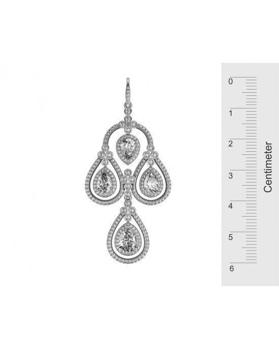 Aadya Diamond Look Earring in Silver