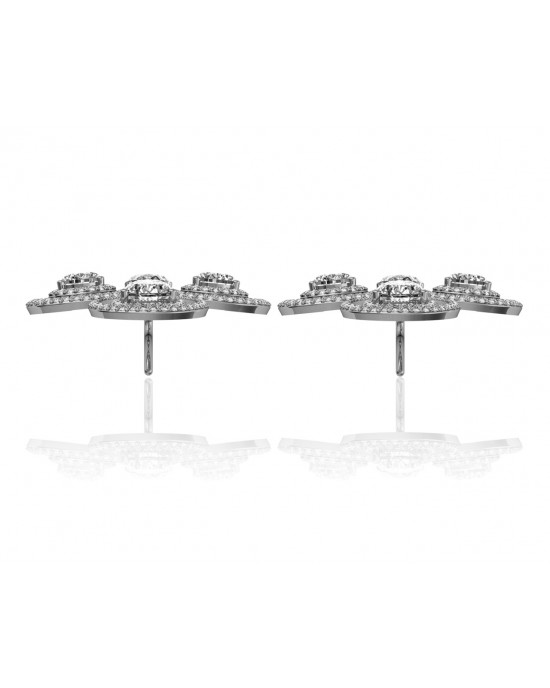 Aadya Diamond Look Earring in Silver