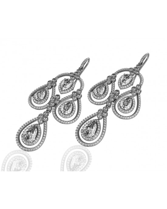 Aadya Diamond Look Earring in Silver