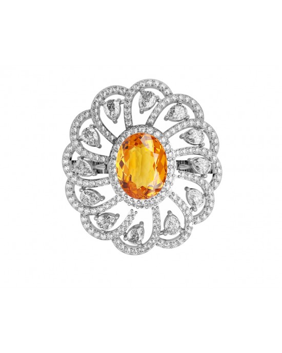 Aabha Silver Ring with Zircon
