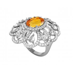 Aabha Silver Ring with Zircon