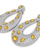 Abeena Party wear Diamond Look Silver Danglers