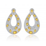 Abeena Party wear Diamond Look Silver Danglers