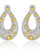 Abeena Party wear Diamond Look Silver Danglers