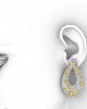 Abeena Party wear Diamond Look Silver Danglers