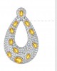 Abeena Party wear Diamond Look Silver Danglers