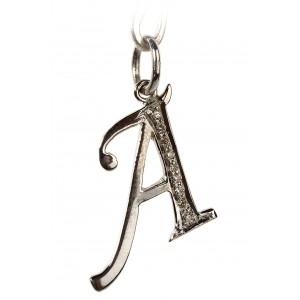 Alphabet A pendant with Diamonds