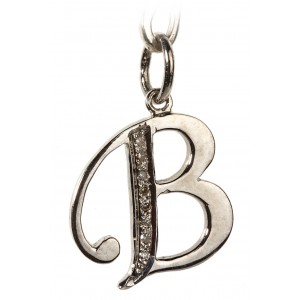 Alphabet B pendant with Diamonds