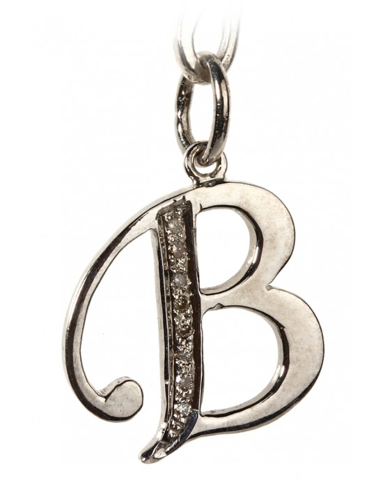 Alphabet B pendant with Diamonds