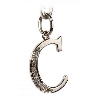 Alphabet C pendant with diamonds