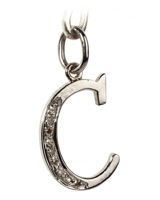 Alphabet C pendant with diamonds