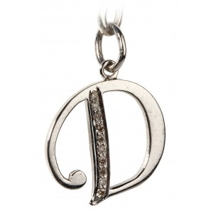 Alphabet D pendant with diamonds