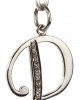 Alphabet D pendant with diamonds