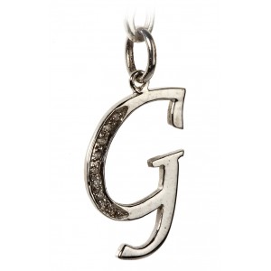 Alphabet G pendant with diamonds