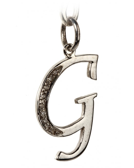 Alphabet G pendant with diamonds