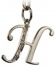 Alphabet H pendant with diamonds