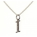 Alphabets Pendant I with diamonds