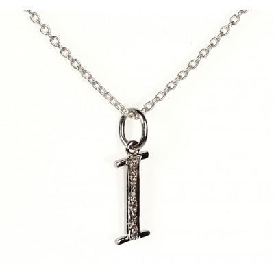Alphabets Pendant I with diamonds