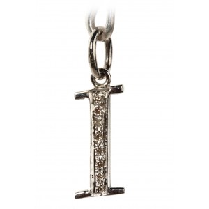 Alphabets Pendant I with diamonds