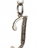 Alphabet J pendant with diamonds