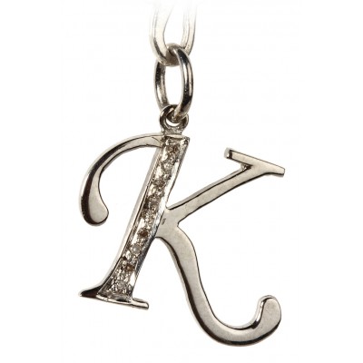Alphabet K pendant with Diamonds